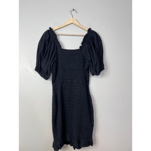 NWT Cleobella Camryn Sweetheart Smocked Charcoa Keyhole Mini Dress - Picture 6 of 7